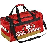 NFL San Francisco 49ers Striped Core Duffle Bag, Medium, Red