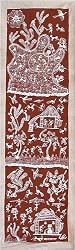 Tribal Art in India Warli Paintings Asian Decor 16 x 34 inches (warli066)