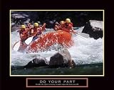 Do Your Part - Whitewater Rafting Art Print Poster By unknown, 22 