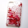 Apple iPod Touch 2nd & 3rd Generation Hard Case BACK-Style Cover (Back Plate only) Transparent "Red Hearts" Design