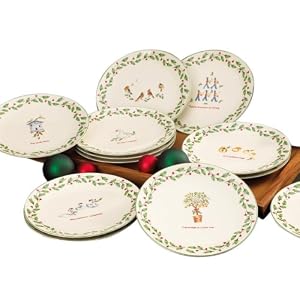 Lenox 12 Days of Christmas Dessert Plates, Set of 12