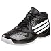 adidas Men's Attack Feather Basketball Shoe,Black/White/Silver,11 M