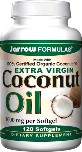 Jarrow Formulas Coconut Oil (Extra Virgin), 1000mg, 100% Certified Organic, 120 Softgels
