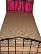 Cotton Coverlet Buff Bedspread Block Print Bedroom Decorating Twin