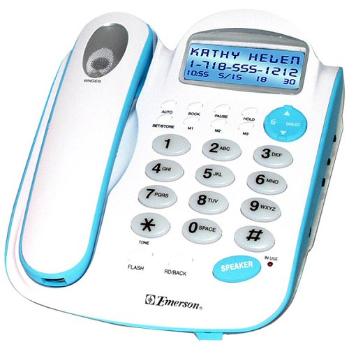 Southern Telecom Rubberized Caller ID Speakerphone - Blue (EM-2647R)