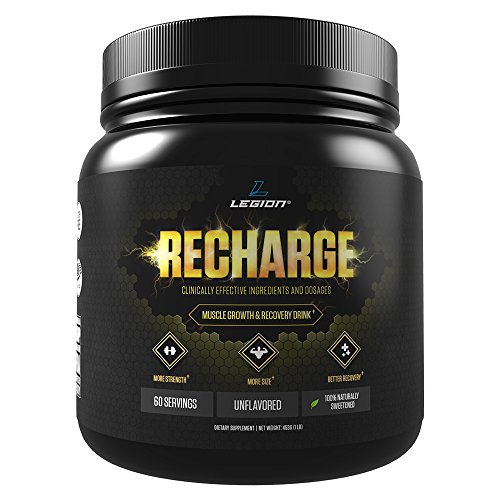 Legion Recharge Post Workout Supplement - Best All Natural Muscle Builder & Recovery Drink With Creatine Monohydrate. For Men & Women Who Want Safe & Healthy Results. Unflavored, 60 Servings.