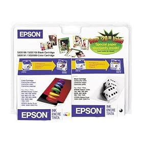 EPSON S189108-BCD Consolidated Ink Cartridge -- Black / Color Combo Pack