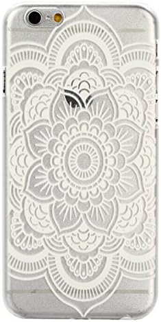 iPhone 6 Case, iPhone 6S Case, JIT Shop® Hard Plastic Case For iPhone 6/6S (4.7Inch) -- Henna White Floral Paisley Flower Mandala Series [Style 03]
