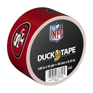 Duck Brand 240495 San Francisco 49ers NFL Team Logo Duct Tape, 1.88-Inch by 10 Yards, Single Roll