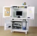 Hampton Computer Armoire - White