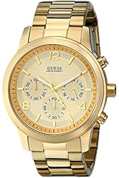 GUESS Men's U15061G2 Defining Style Gold-Tone Chronograph Watch