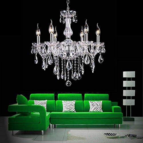DEALKOO All Crystal Venetian Style Chandeliers Lighting, 6 Lights Fixture Hallway 110V