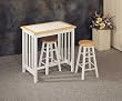 3 Piece White/Natural Mission Style Breakfast Set By Coaster Furniture