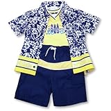 Little Me Toddler And Boys Yellow Surfer Resort Tee ~ Coastal Cruise