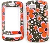 LG Xenon GR500 Red Flowers on Black Hard Case/Cover/Faceplate/Snap On/Housi ....