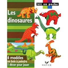 Les dinosaures : 6 mod�les en bois � peindre 1 d�cor pour jouer