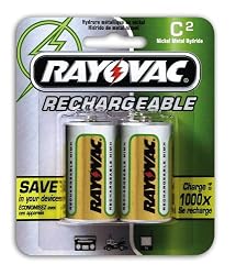 Rayovac Rechargeable NiMH Batteries (NM714-2), C Size, 2-Count Packages (Pack of 3)