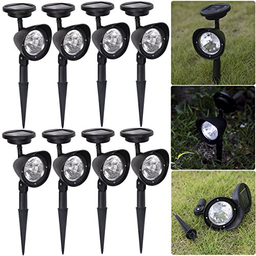 8PC 4-LED Solar Spot Light Outdoor Garden Lawn Landscape LED Spotlight Path Lamp