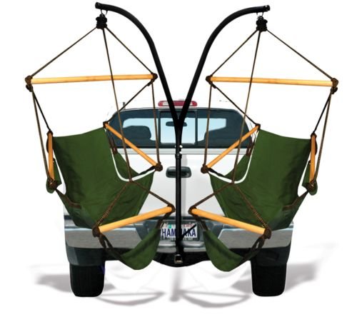 Trailer Hitch Stand and Hammaka Blue Cradle Chair Comob Trailer Hitch Stand and Hammaka Blue Cradle Chair Comob