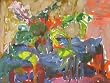 Still Life with Blue Cloth, Original Oil Painting By Carmel Artist Janet Ament de la Roche - Unframed Artwork