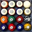 Pool Table Billiard Ball Set, Dark Marble Classic Style