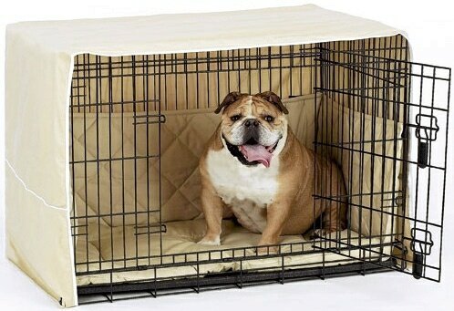 Side Door Dog Crate Cover – Large Khaki