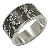 Grateful Dead Dancing Bears Sterling Silver Ring