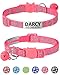 Taglory Reflective Cat Collar Personalized with Name and Number, Cat Collars Breakaway with Bell and ID Tag, 7.5-12.5
