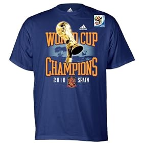 Buy Spain 2010 World Cup Futbol Soccer Champions Blue Adult Champs T-Shirt