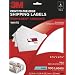 3M(TM) Print-to-the-Edge Shipping Labels, 3 3/4 x 4 3/4 Inches, White, 4/sheet, 25 sheets/pk (7100-G)