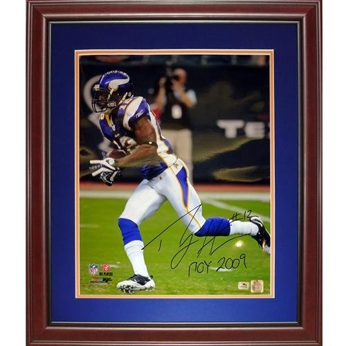 Percy Harvin Autographed Minnesota Vikings (Purple Jersey) Deluxe Framed 16x20 Photo w/ 