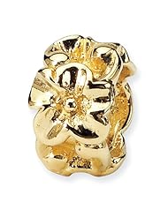Reflection Beads - 1Guaranteed Solid 14K Yellow Gold Floral Design Bead