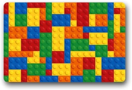 Coloeful Lego Blocks/Lego Bricks Pattern Indoor Outdoor Doormat Door Mats 23.6"(L) x 15.7"(W)