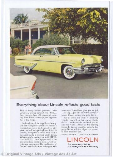 1956 Lincoln Premiere Coupe Yellow Vintage Ad