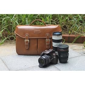 Ghope PU DSLR SLR Camera Case Bag For Canon D3200 650D 60D / Coffee Color