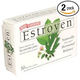 Estroven Dietary Supplement Caplets for Menopause, 30-Count Boxes (Pack of 2)