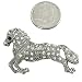 Silvertone with Rhinestone Running Horse Brooch Pin