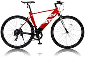 CANOVER(カノーバー) 700&times;25C　アルミフレーム　クロスバイク　シマノ8段変速ラピッドファイヤー　重量11.9Kg　極太ダウンチューブ　LEDライト標準装備　CAC-026　BEATRICE（ベアトリーチェ） レッド/ブラック