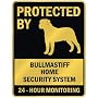 PROTECTED BY " BULLMASTIFF HOME SECURITY SYSTEM " PARKING SIGN DOG