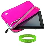 HTC Evo View 4G Pink Neoprene Carrying Case + Vangoddy Live*Laugh*Love Wris ....
