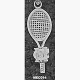 Methodist College Monarchs Small MC Racquet Pendant - Sterling Silver Jewelry