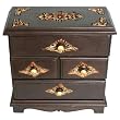 Handmade Hand-etched Teak Wood Jewelry Box / Organizer With Velvet Lining (Thailand)