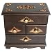 Jewelry : Handmade Hand-etched Teak Wood Jewelry Box / Organizer With Velvet Lining (Thailand)
