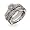 Eve's Addiction Sterling Silver Twisted CZ Wedding Ring Set, 5