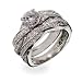 Jewelry : Sterling Silver Twisted CZ Wedding Ring Set