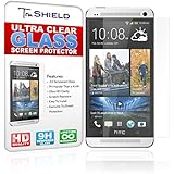 HTC One M7 Screen Protector - Tempered Glass - Package Includes Microfiber Cleaning Wipe, Installation Tips with Video - Retail Packaging - by TruShield