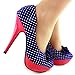 Show Story Womens Hot Polka Dots Bow High Heel Platform Stiletto Pumps,LF30426