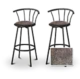 2 Animal Cheetah Print Black Swivel Barstools 29"