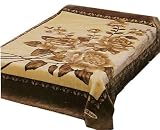 Solaron King Flower Beige Korean Mink Blanket