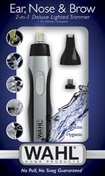 Wahl 5546-200 Ear, Nose and Brow 2-in-1 Deluxe Lighted Trimmer, Black/silver